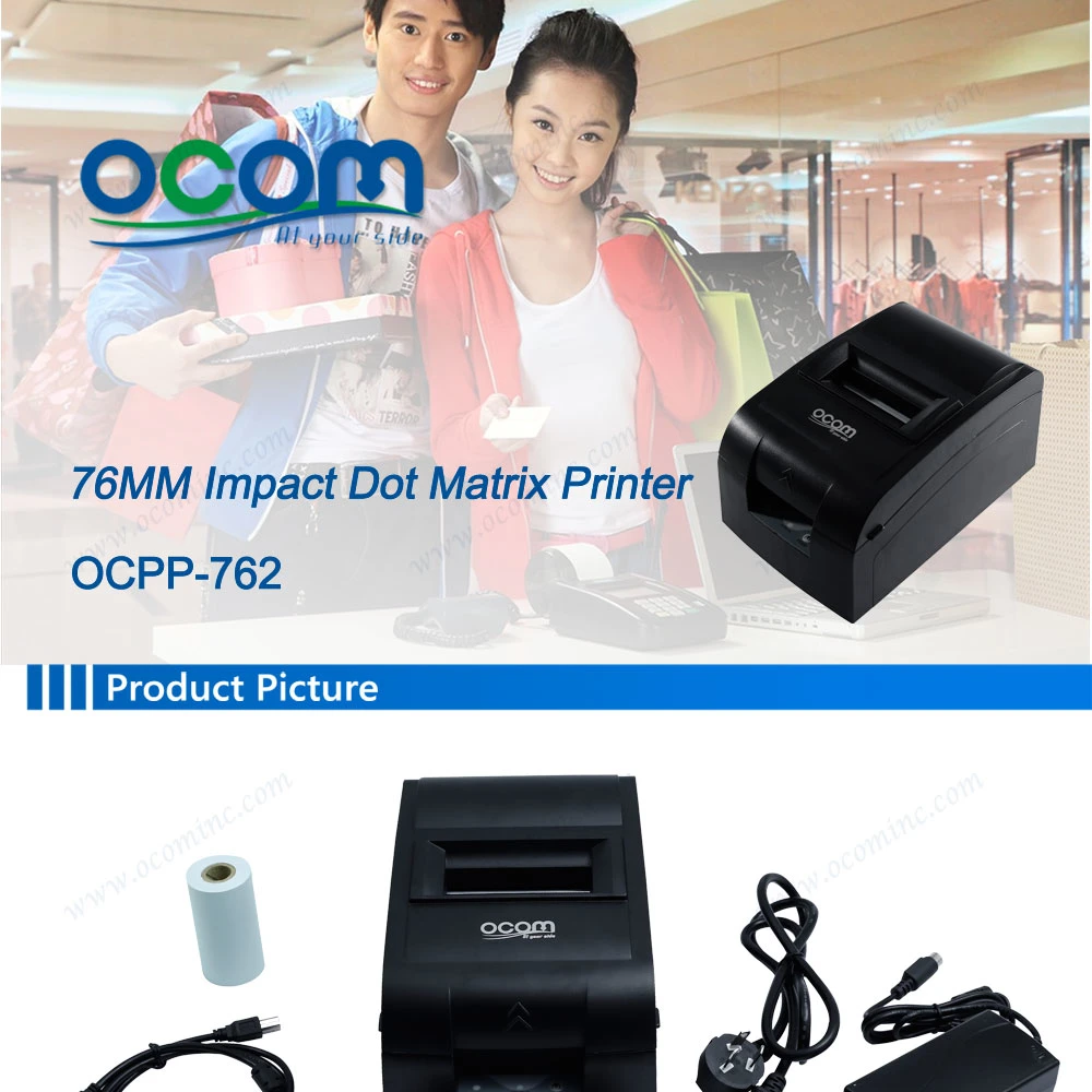 Ocpp-762 DOT Matrix Receipt Printer 76mm Width Paper Size