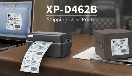 Xprinter XP-D462B ODM Impresión de alta velocidad Impresora de etiquetas térmicas de 4 pulgadas Impresora de etiquetas de envío portátil