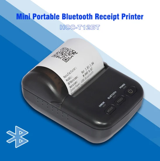 Recibo térmico barato 58mm Mini impresora térmica portátil Bluetooth para terminal POS (HCC-T12BT)