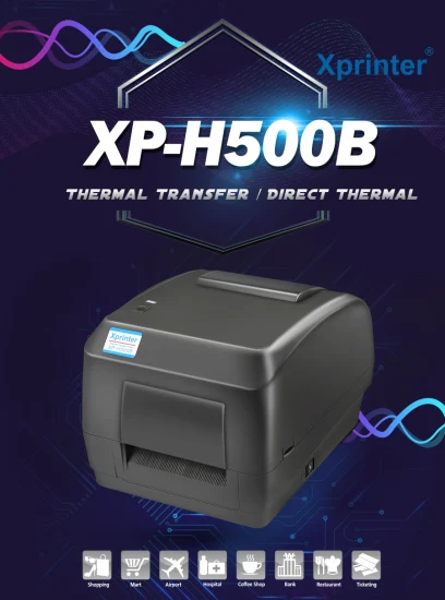 Xprinter XP-H500B Impresora de etiquetas de código de barras inteligente de 4 pulgadas para Express